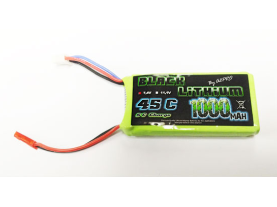 Accu LiPo Black Lithium 1000mAh 45C 2S Bec