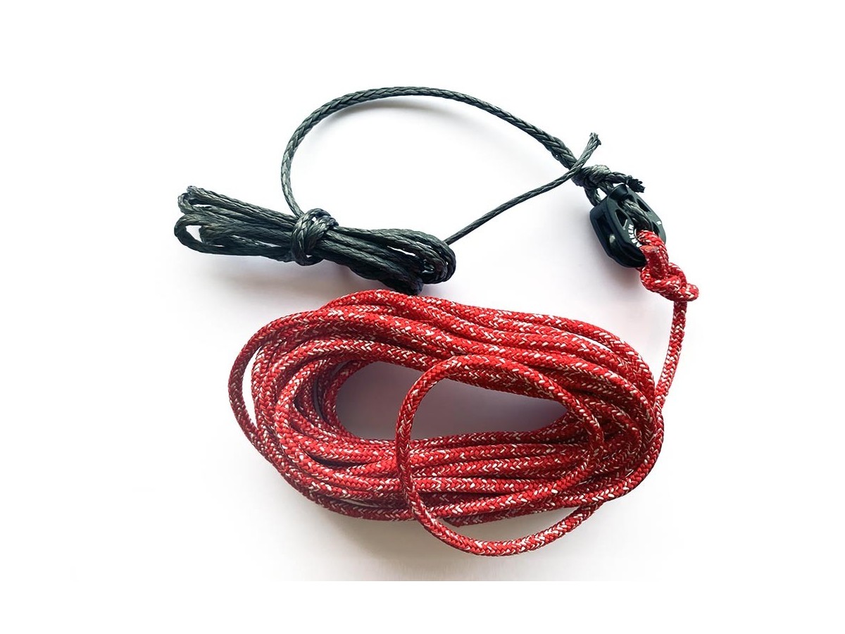 Cordage bordure avec poulie carbo / outhaul