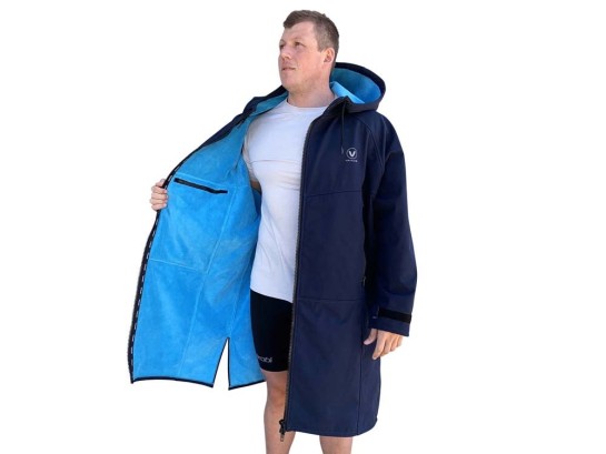 BEACH COAT -NAVY/CYAN