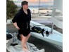 Serviette à capuche entièrement zippée - Noir marçon yachting