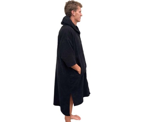 Full Zip Hooded Towel - Black