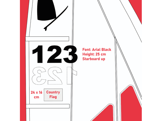 Marçon Yachting -  Drapeau voile Windsurfer FRA